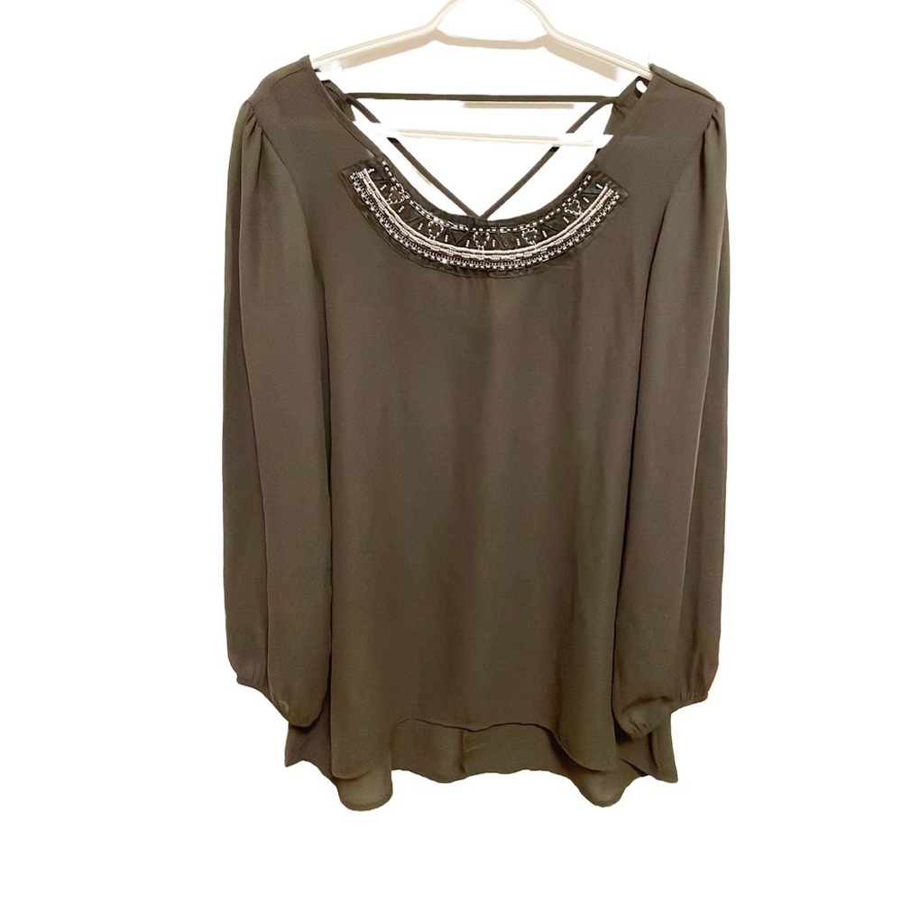 C154. Black Criss Cross Blouse